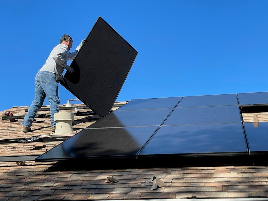Solar installation team at work